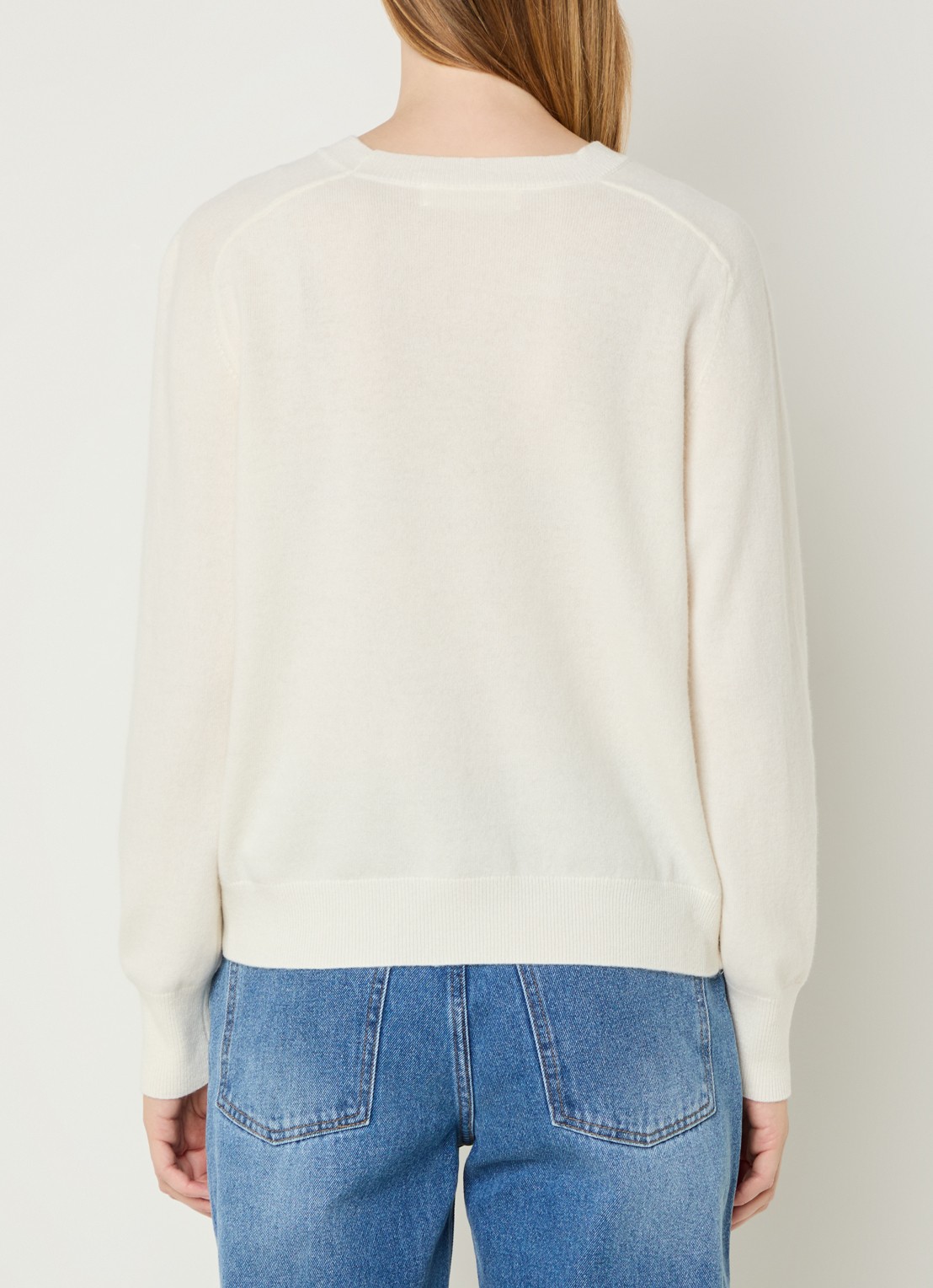 Sofie Schnoor Fijngebreide pullover met gemêleerd dessin - achterkant 3 gebroken wit