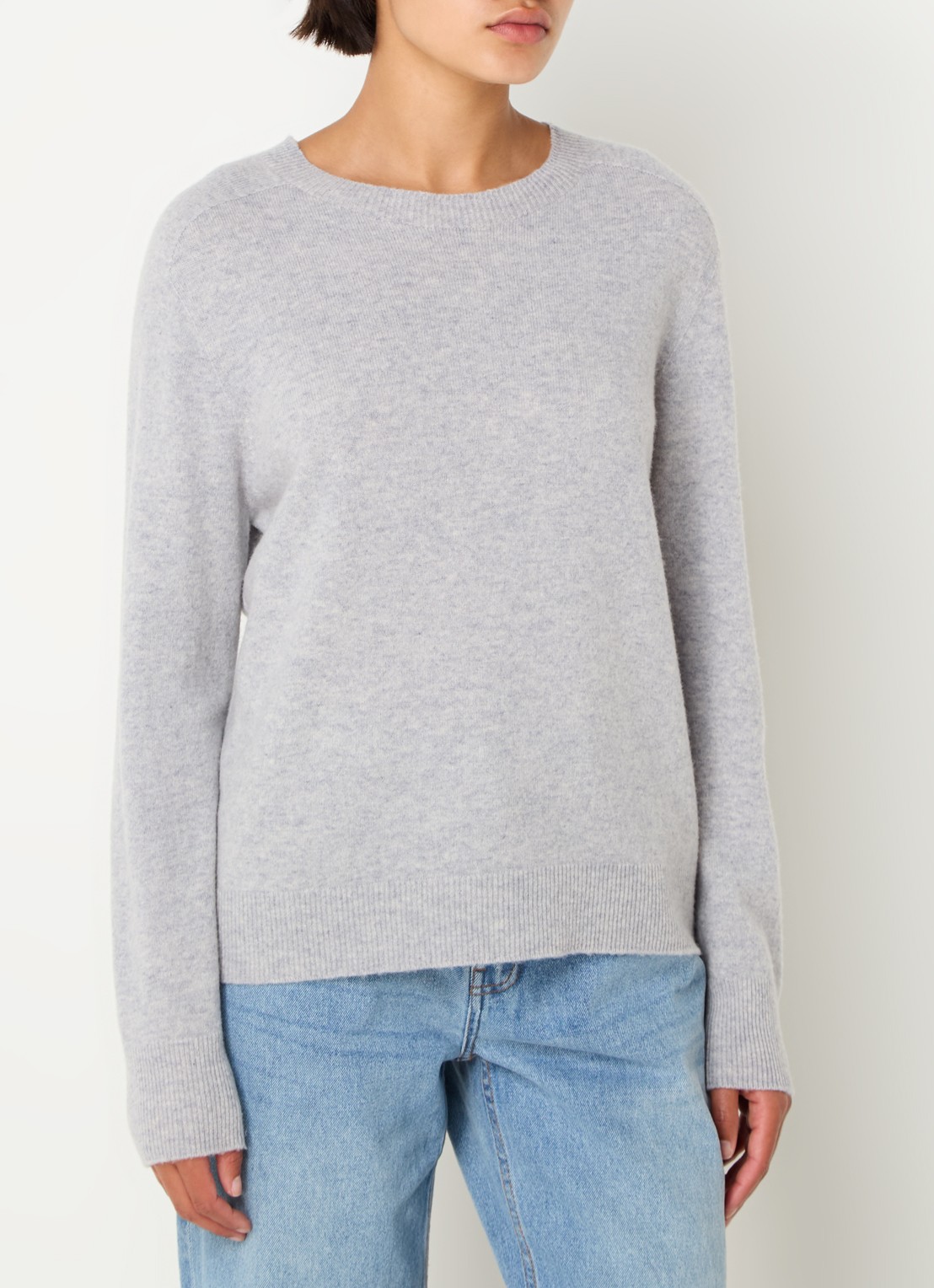 Sofie Schnoor Fijngebreide pullover met gemêleerd dessin - detail 4 grijsmele