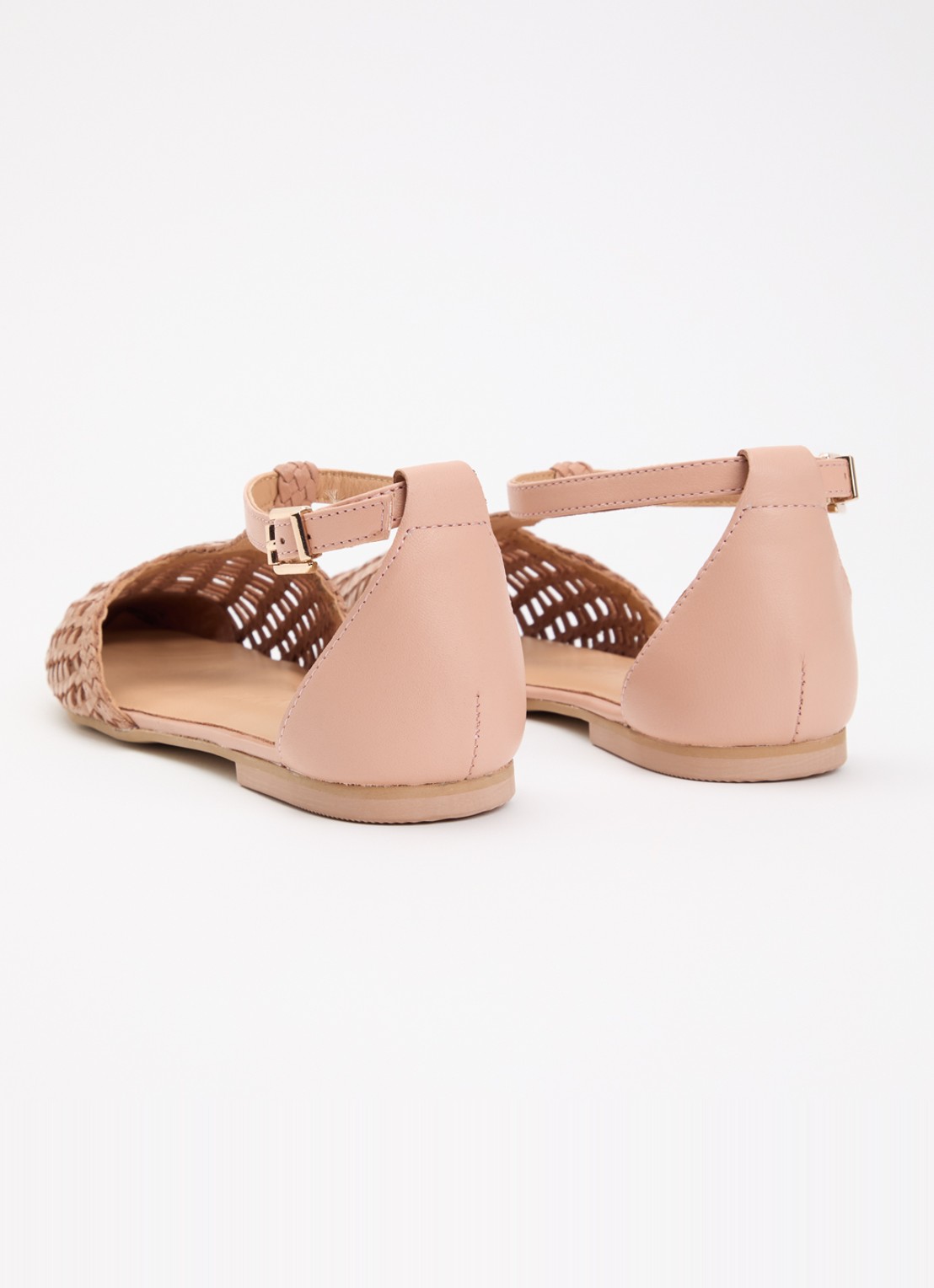 Sofie Schnoor Freysw sandaal van leer met gevlochten details - achterkant 2 beige