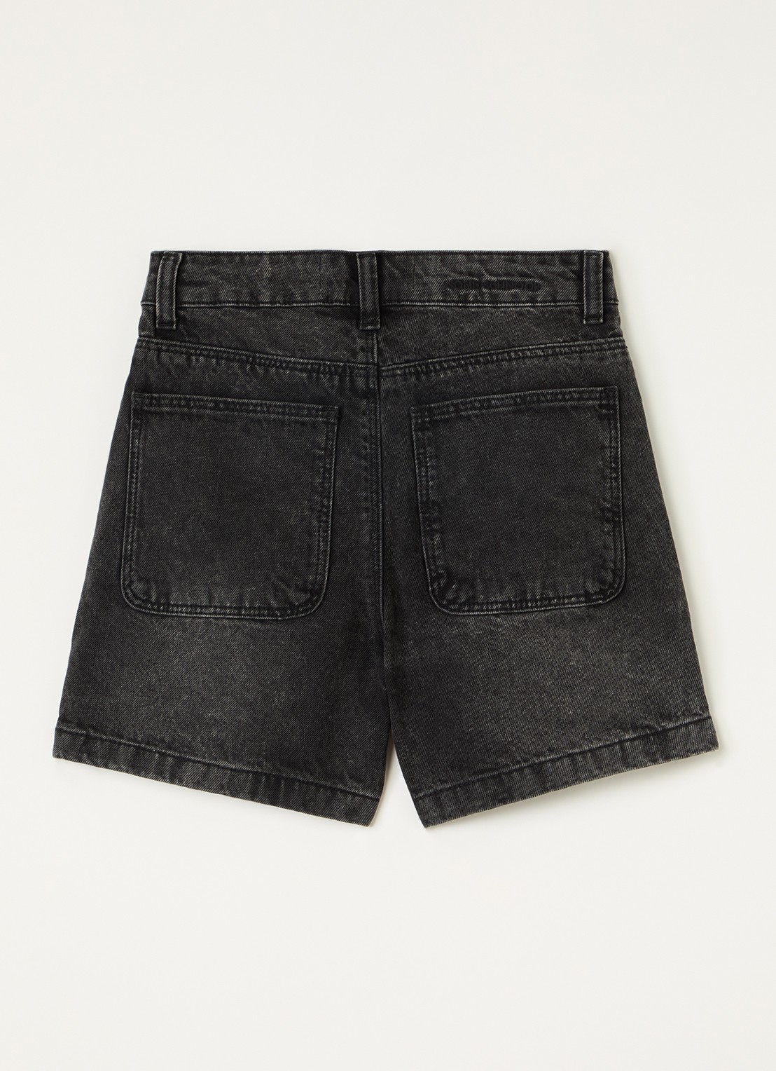 Sofie Schnoor Gabrielle wide fit korte broek van denim - voorkant 2 zwart