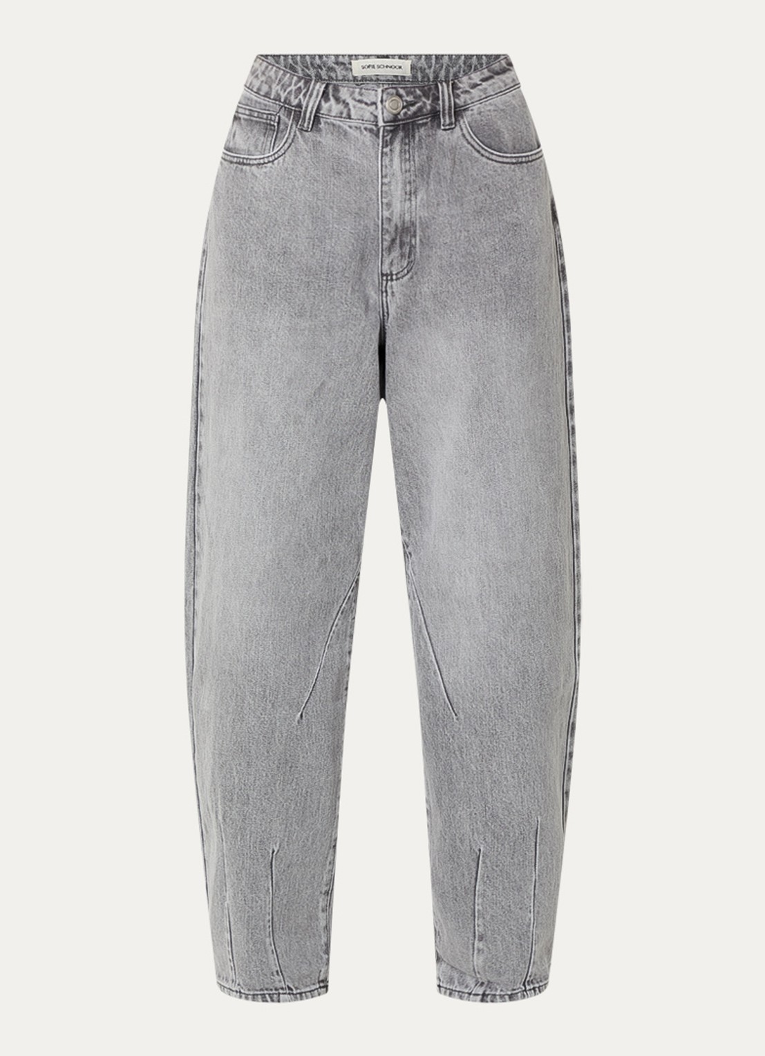 Sofie Schnoor Havana high waist wide leg jeans met steekzakken - voorkant 2 grijs