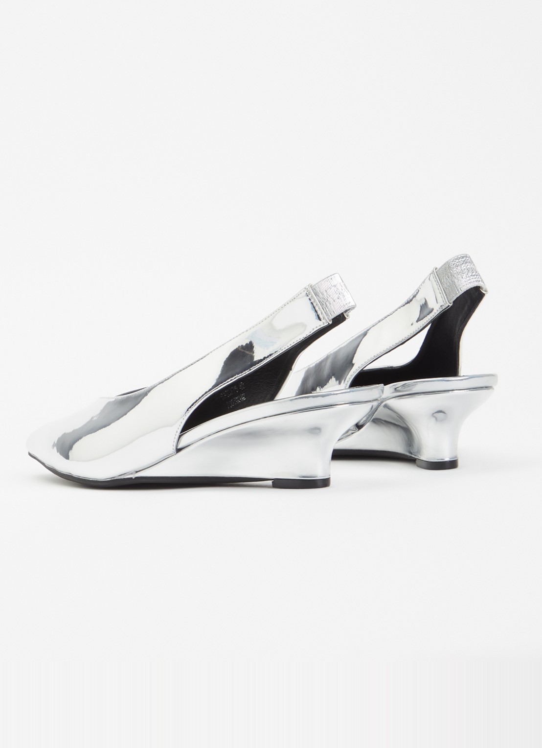 Sofie Schnoor Heldisw slingback van leer met metallic finish - achterkant zilver