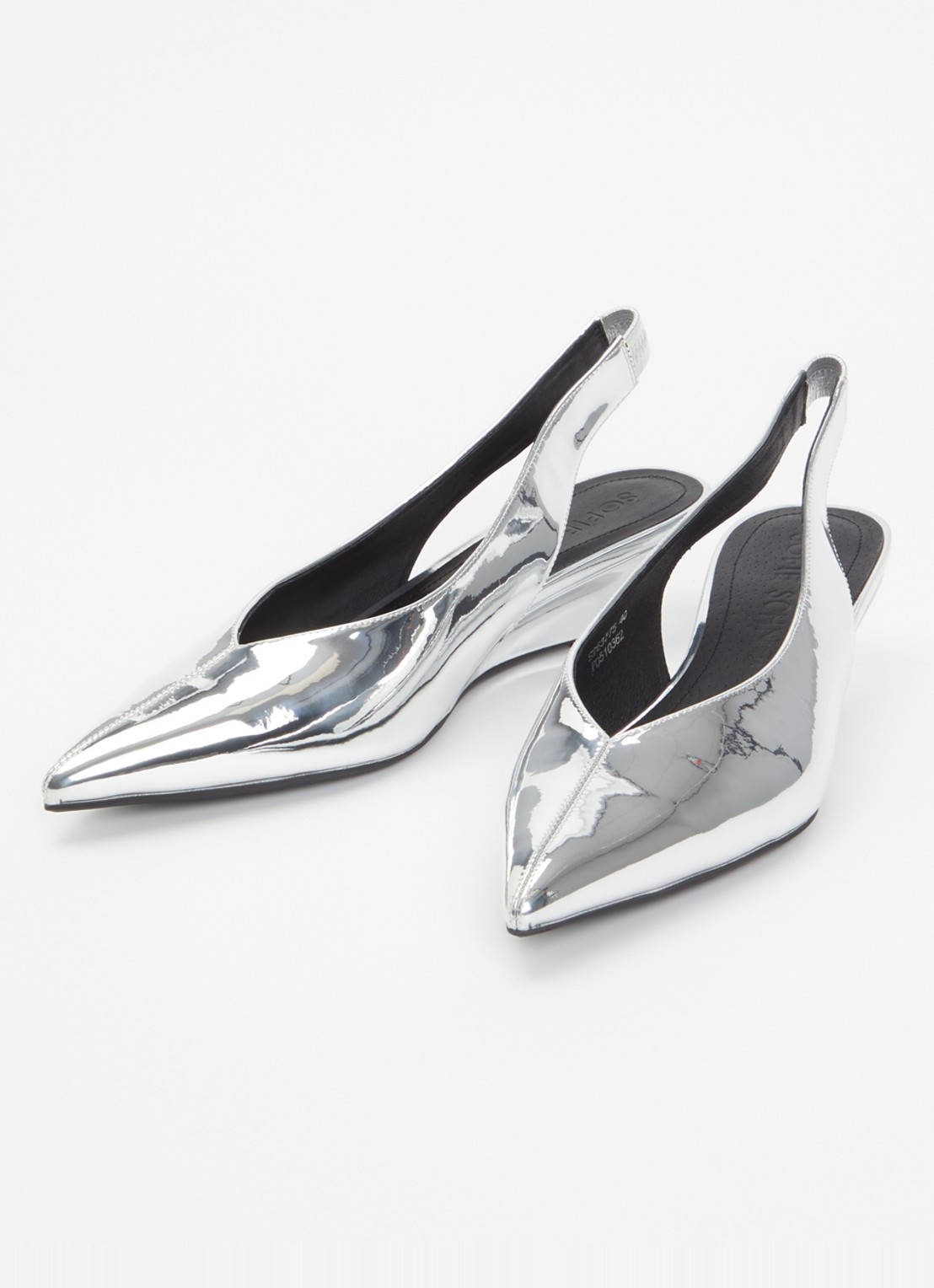 Sofie Schnoor Heldisw slingback van leer met metallic finish - detail 2 zilver
