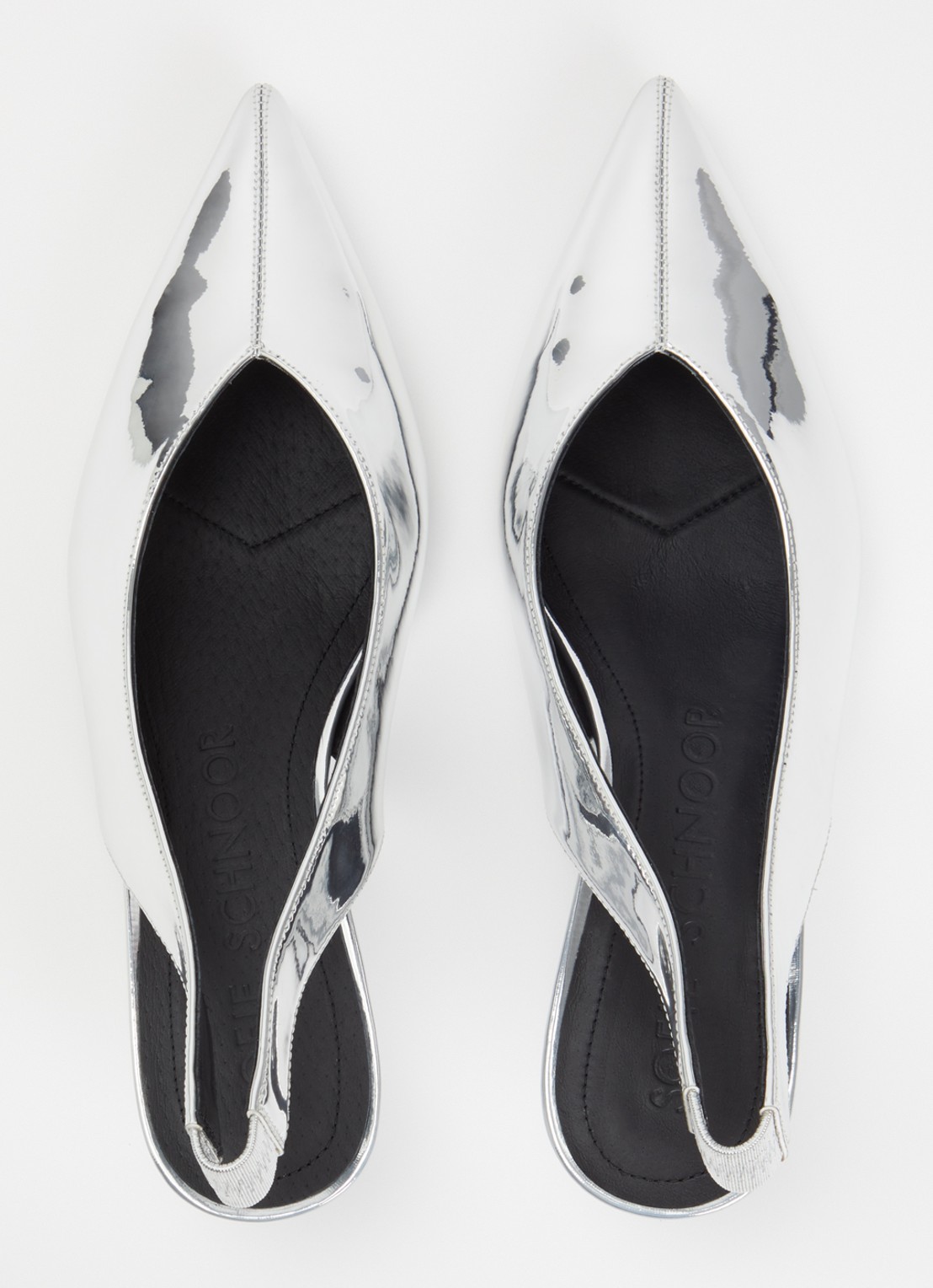 Sofie Schnoor Heldisw slingback van leer met metallic finish - detail 3 zilver