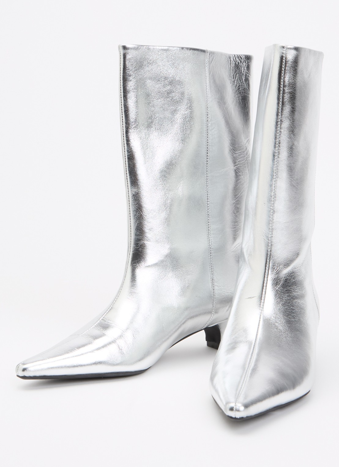 Sofie Schnoor Hella laars van leer met metallic finish  - detail 3 zilver
