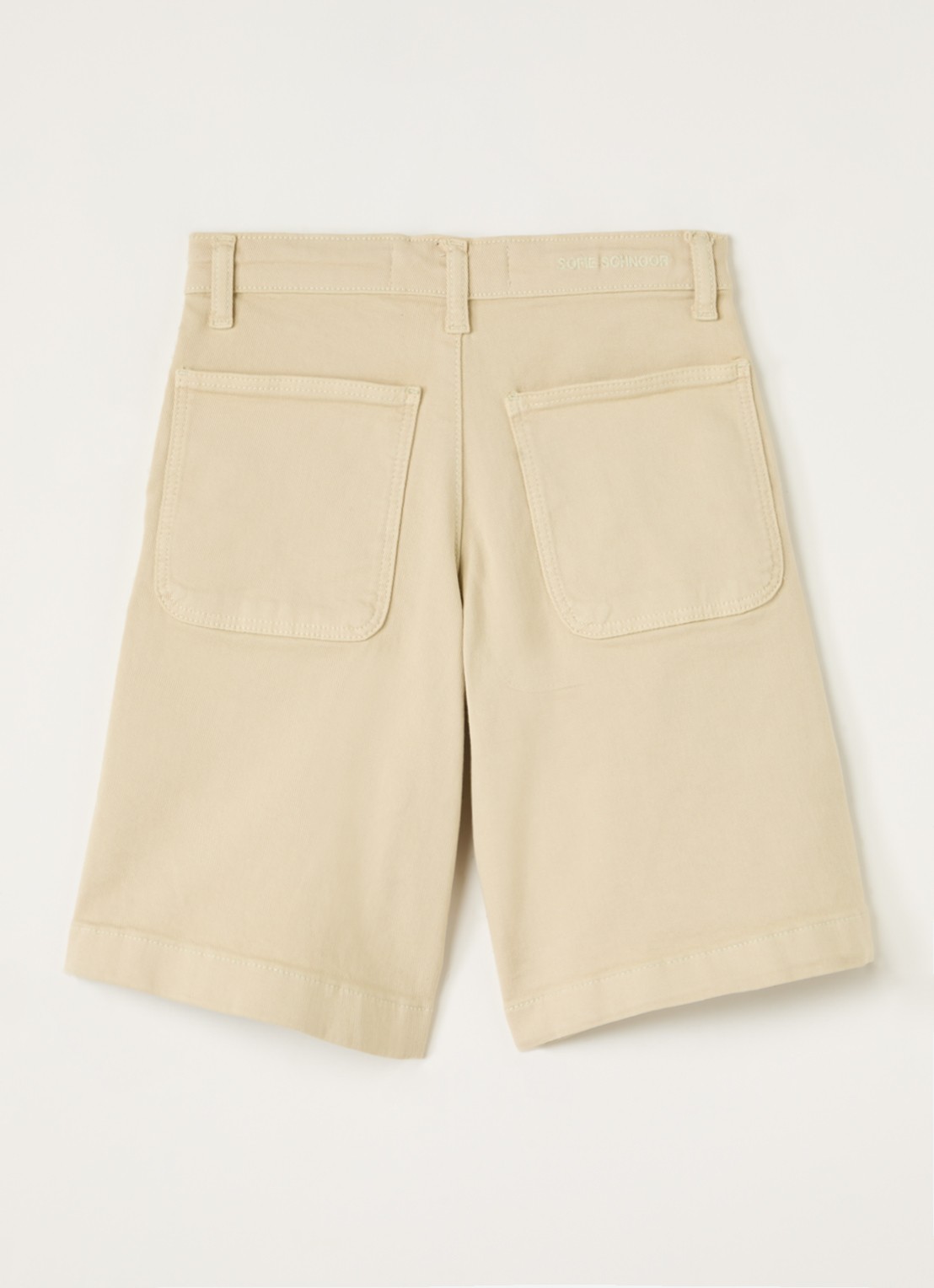 Sofie Schnoor Ivonne straight fit korte broek van denim - voorkant 2 beige