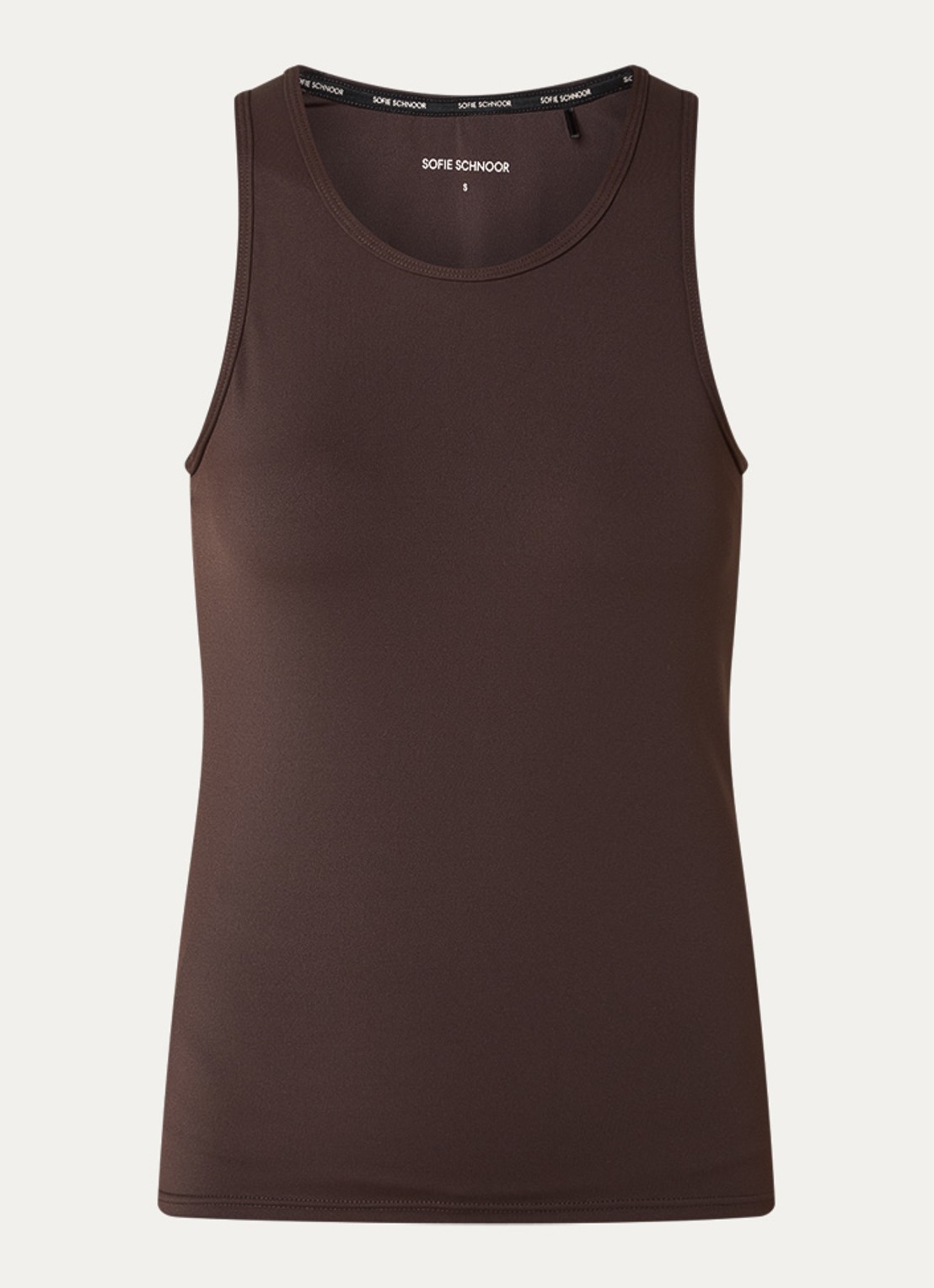 Sofie Schnoor Janetspo tanktop met stretch - voorkant 3 donkerbruin