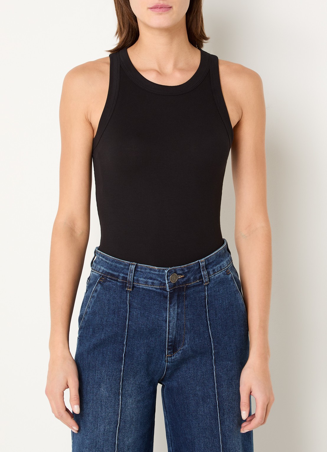 Sofie Schnoor Julliesw tanktop met ribstructuur - detail 3 zwart