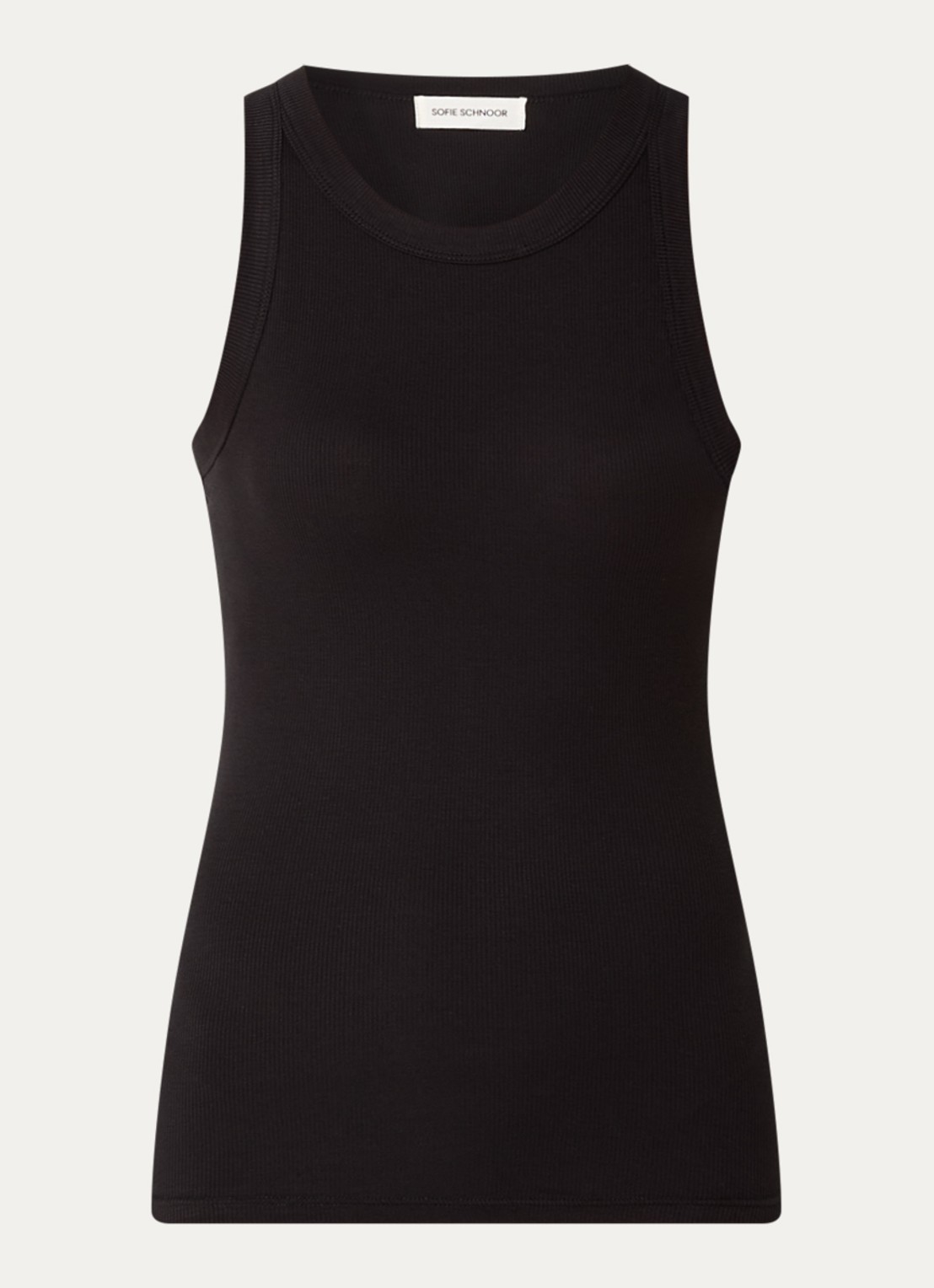 Sofie Schnoor Julliesw tanktop met ribstructuur - voorkant zwart