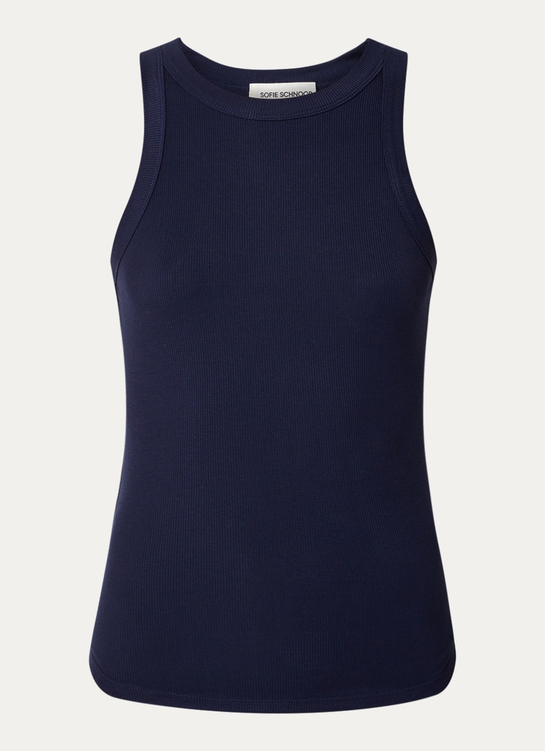 Sofie Schnoor Julliesw tanktop met ribstructuur - voorkant donkerblauw