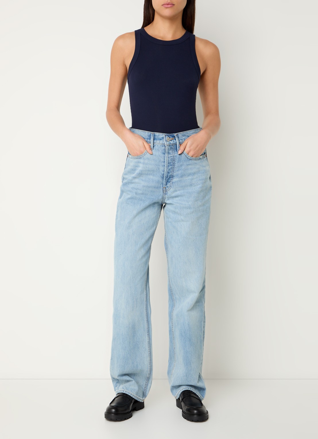 Sofie Schnoor Julliesw tanktop met ribstructuur - voorkant 2 donkerblauw