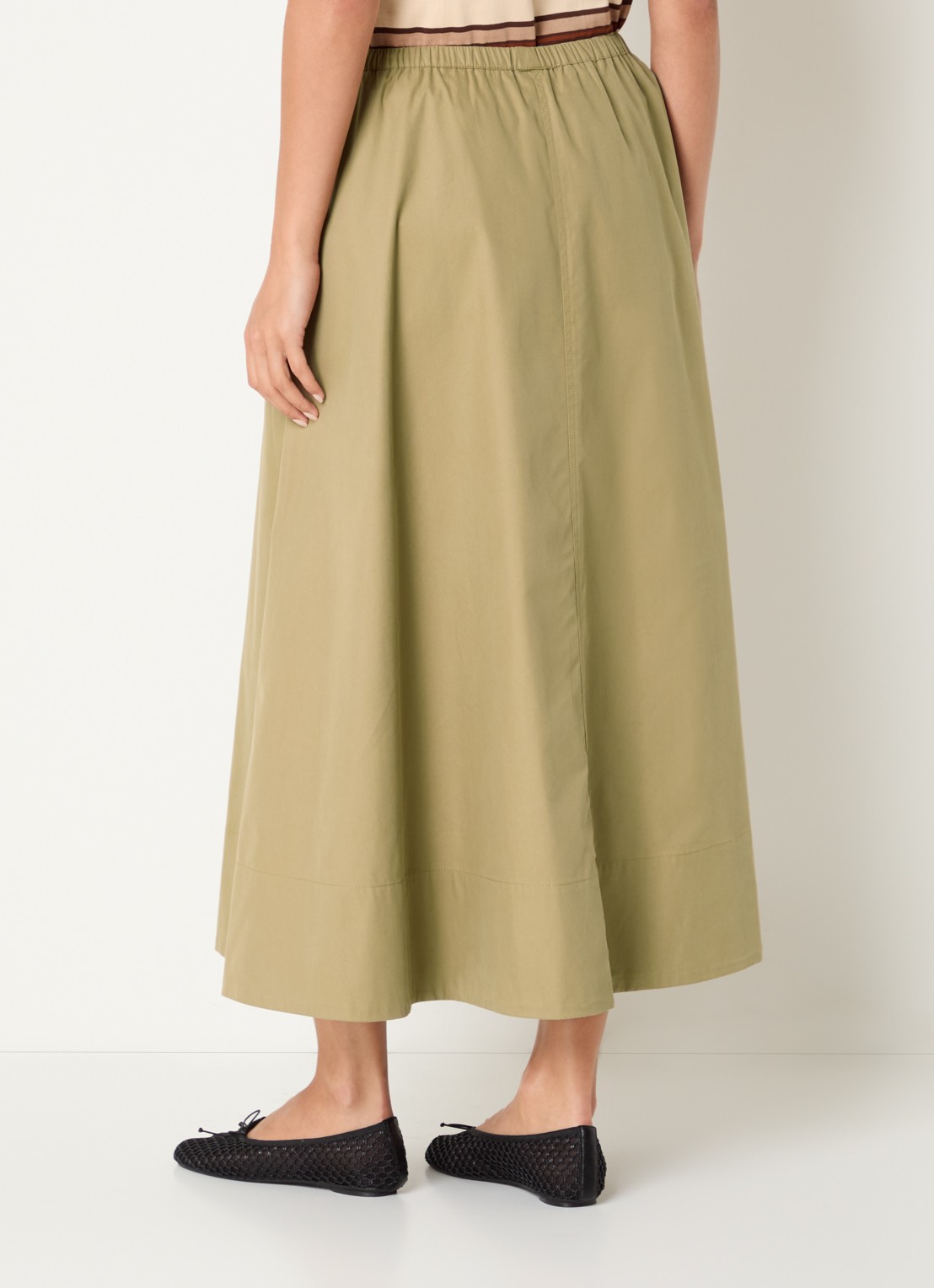 Sofie Schnoor Juneau A-lijn maxi rok - achterkant 2 khaki