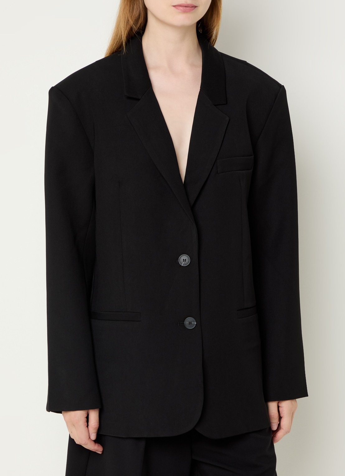 Sofie Schnoor Kais oversized blazer met schoudervulling - detail zwart