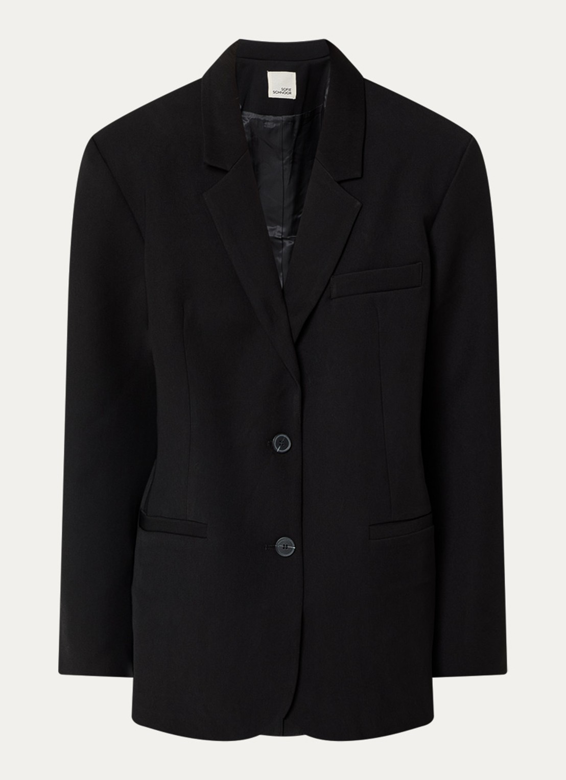 Sofie Schnoor Kais oversized blazer met schoudervulling - voorkant 2 zwart