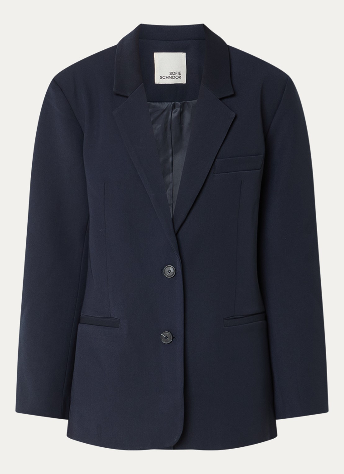 Sofie Schnoor Kais oversized blazer met schoudervulling - voorkant 3 donkerblauw