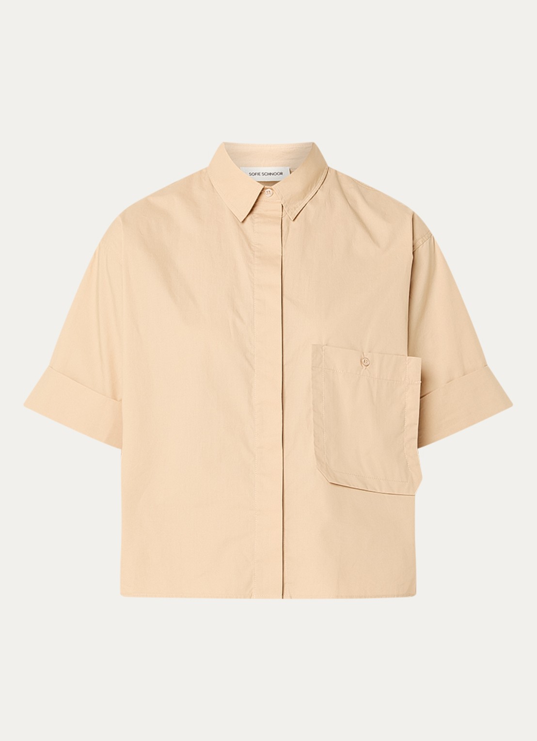 Sofie Schnoor Leanasw blouse met borstzak - voorkant camel