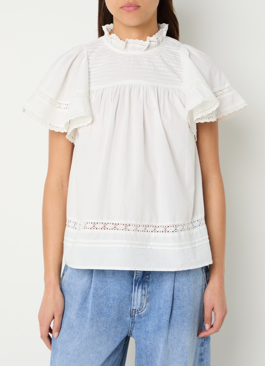 Sofie Schnoor lilou top met broderie - detail wit