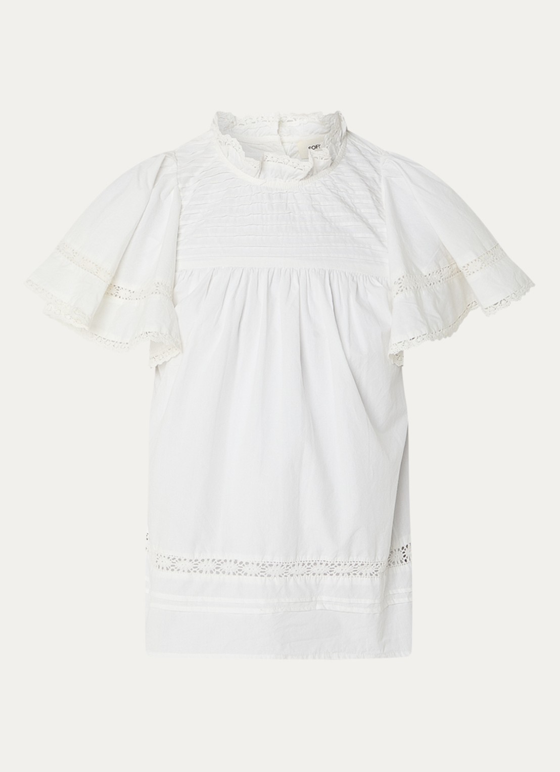 Sofie Schnoor lilou top met broderie - voorkant 3 wit