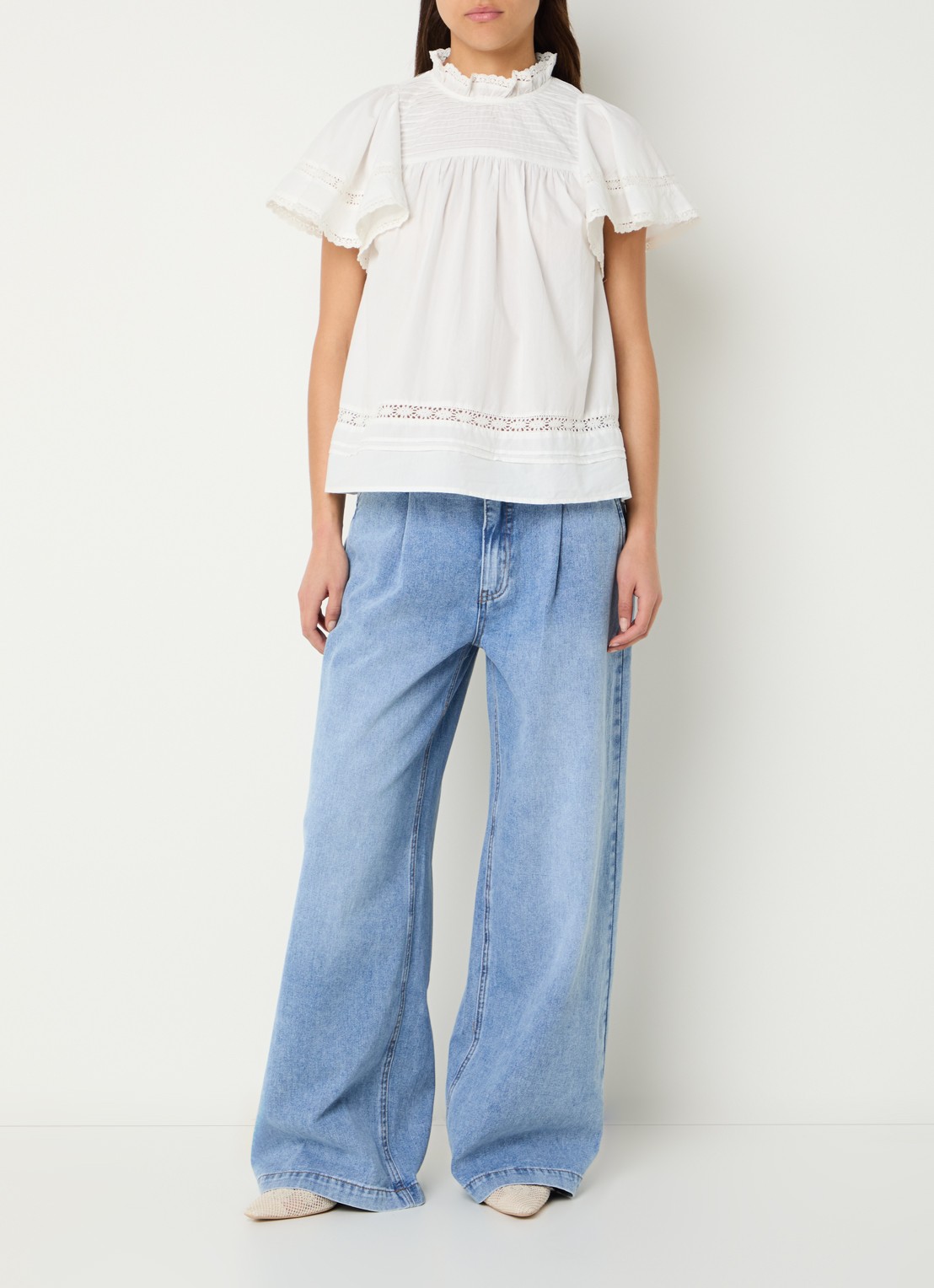Sofie Schnoor lilou top met broderie - voorkant 4 wit