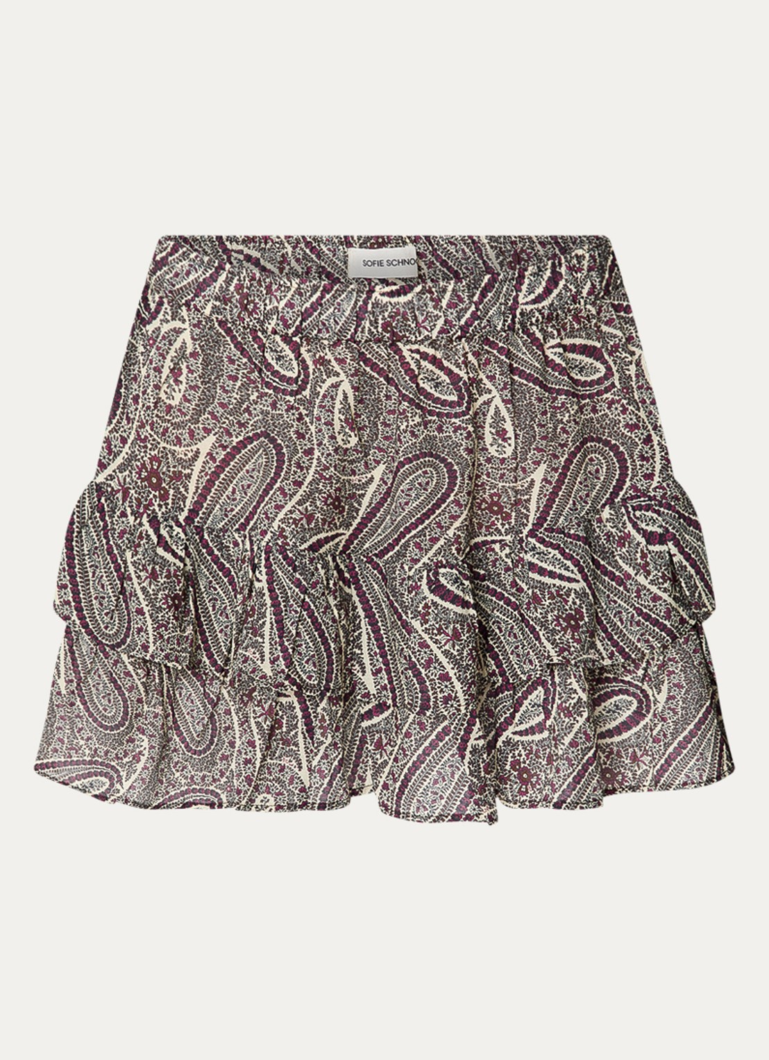 Sofie Schnoor Liviasw mini rok met paisley dessin - voorkant bordeauxrood