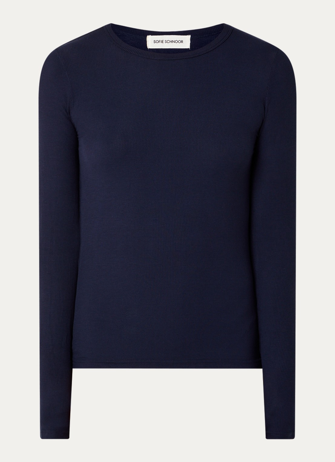 Sofie Schnoor Longsleeve met ribstructuur - voorkant 2 donkerblauw