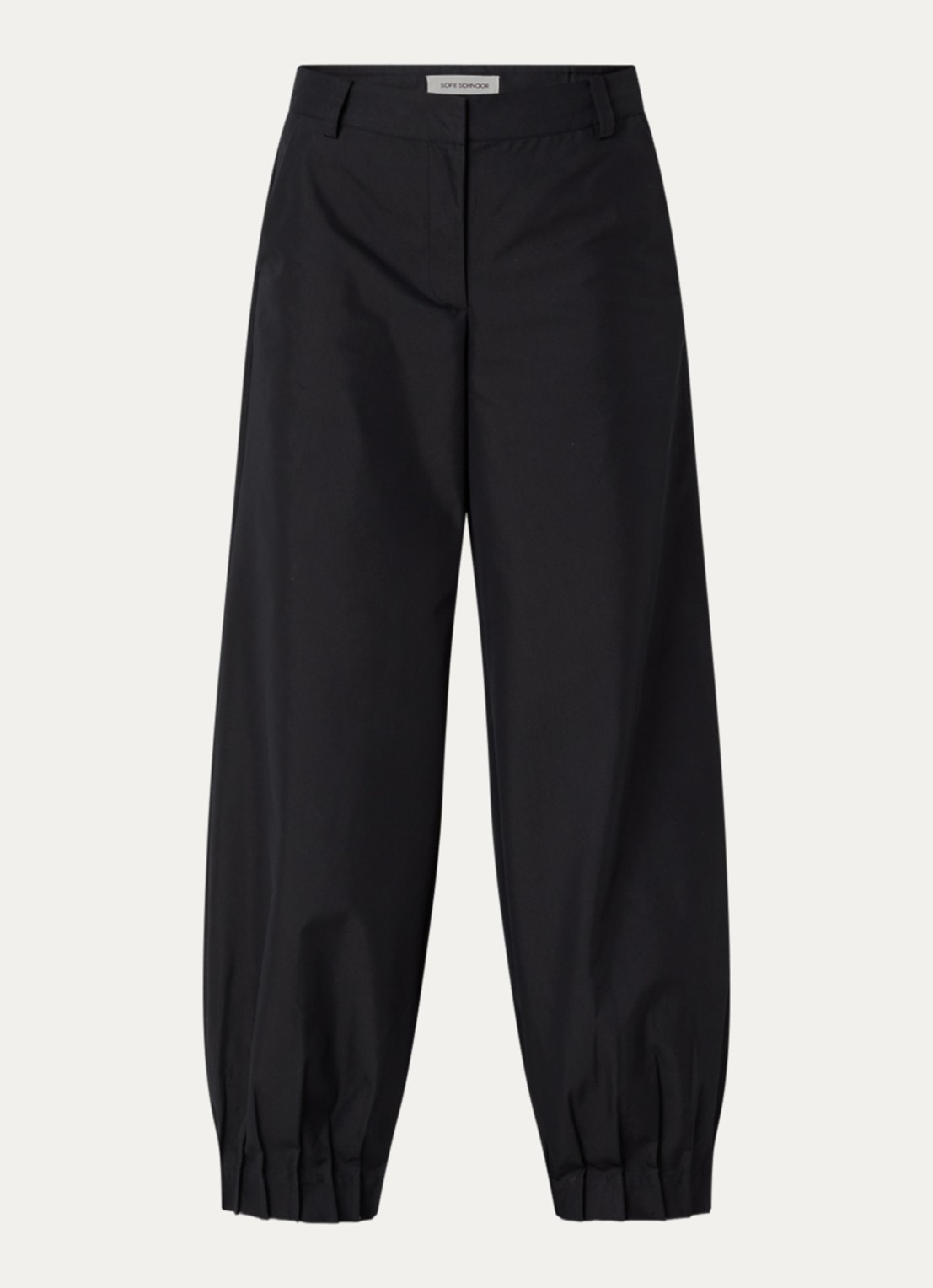 Sofie Schnoor Louanasw high waist balloon fit pantalon met plooidetail - voorkant 3 zwart