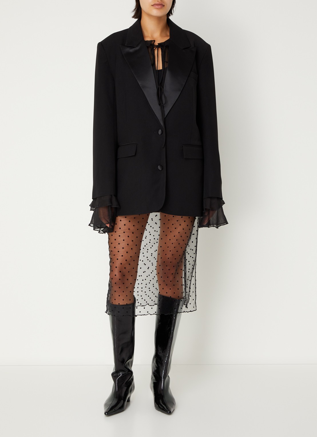 Sofie Schnoor Lovelle blazer met klepzakken - voorkant 3 zwart