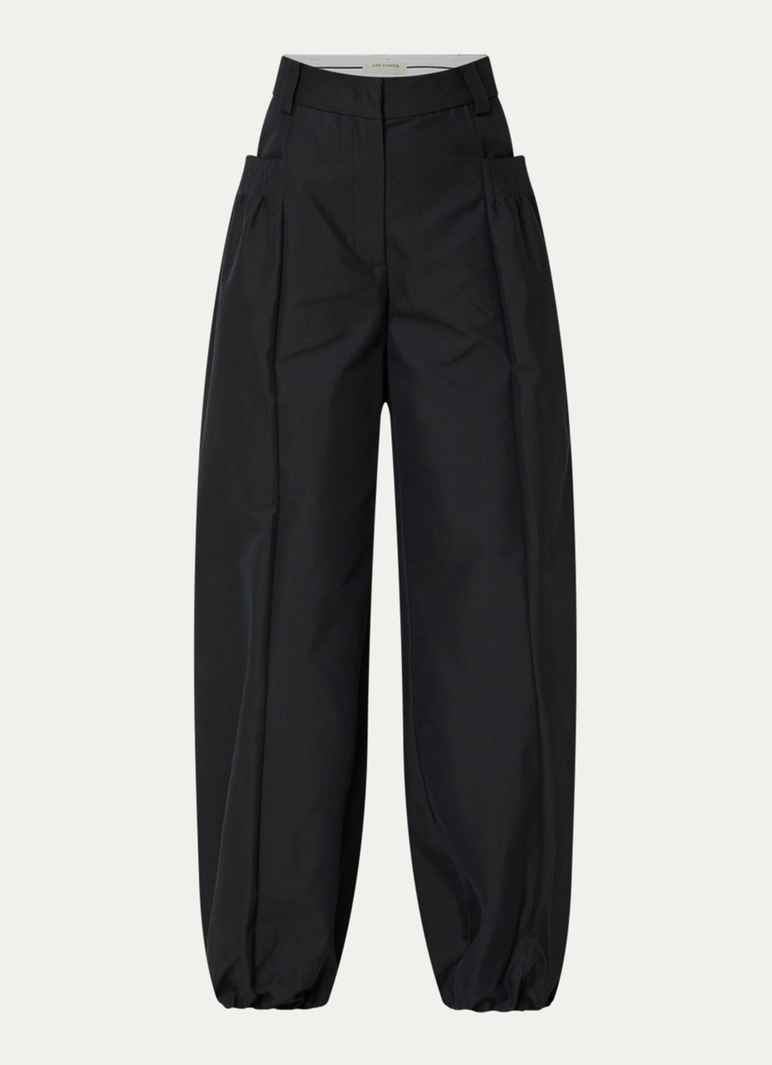 Sofie Schnoor Lumasw high waist tapered fit broek met opgestikte zakken - voorkant 3 zwart