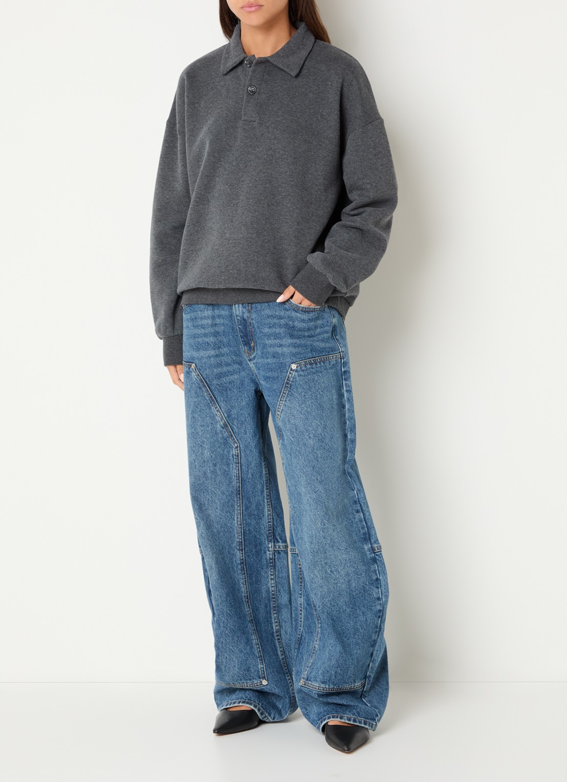 Sofie Schnoor Lume sweater met polokraag - voorkant 3 donkergrijs