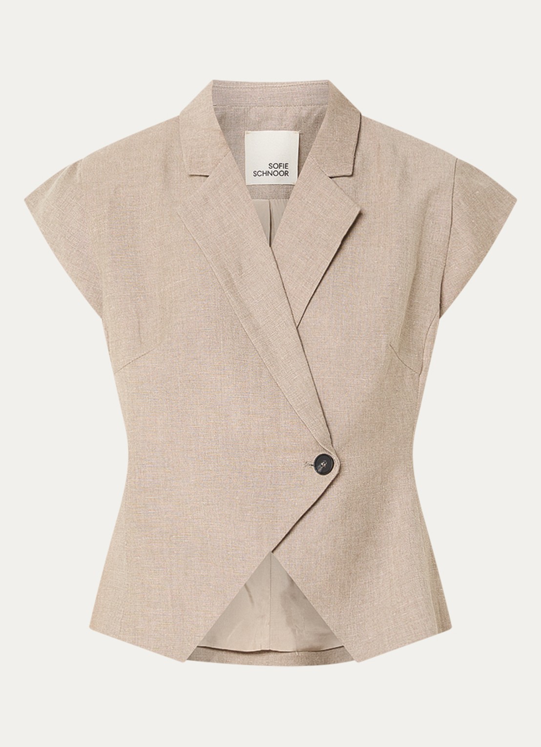 Sofie Schnoor Majsesw getailleerde blazer met vlindermouw - voorkant 3 donkerbeige