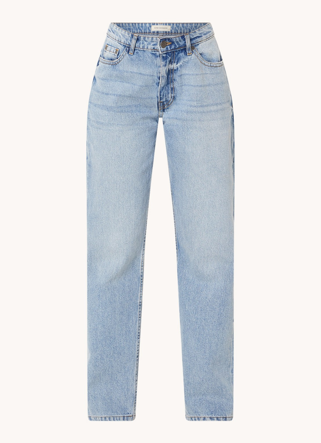 Sofie Schnoor Melika mid waist straight leg jeans met steekzakken - voorkant 3 indigo