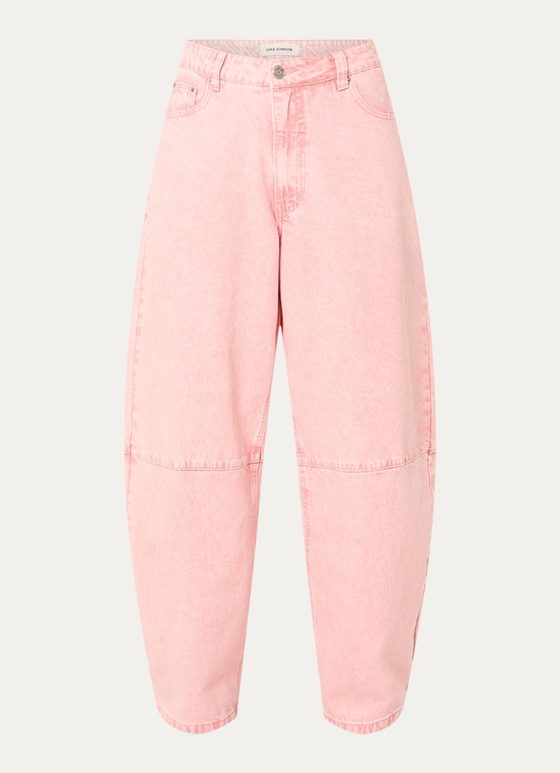 Sofie Schnoor Mid waist tapered fit jeans met gekleurde wassing - voorkant 4 roze