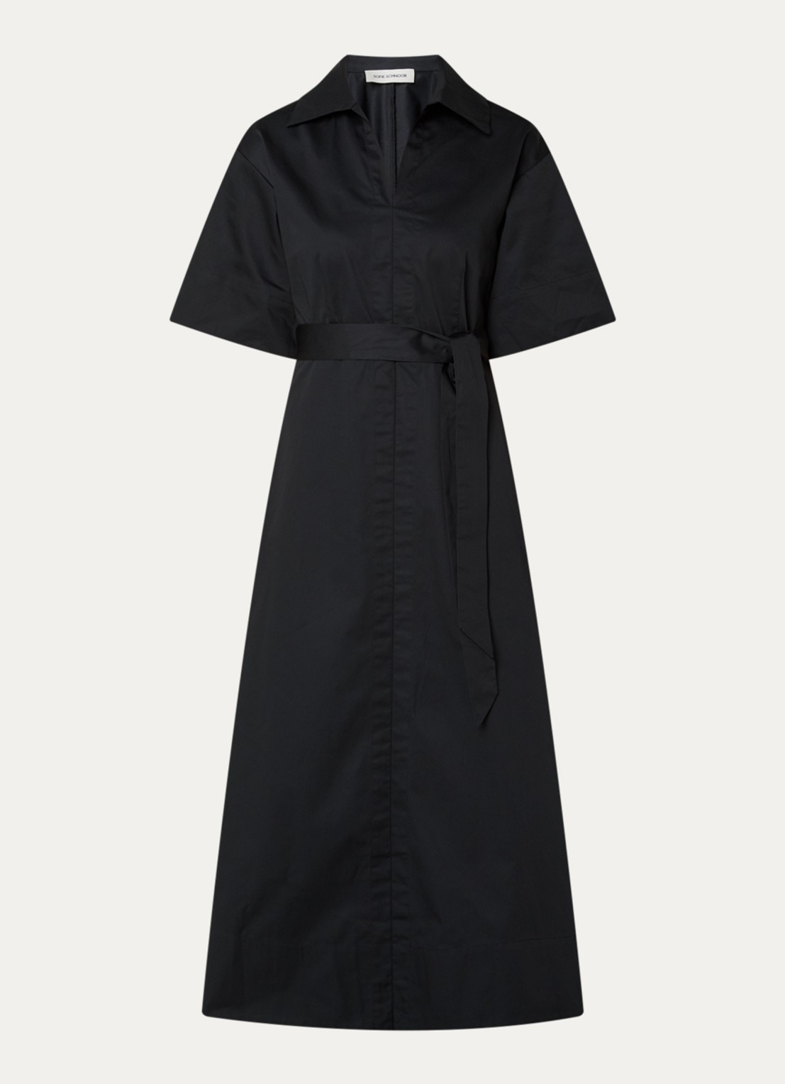 Sofie Schnoor Minasw maxi tuniekjurk met ceintuur - voorkant 3 zwart