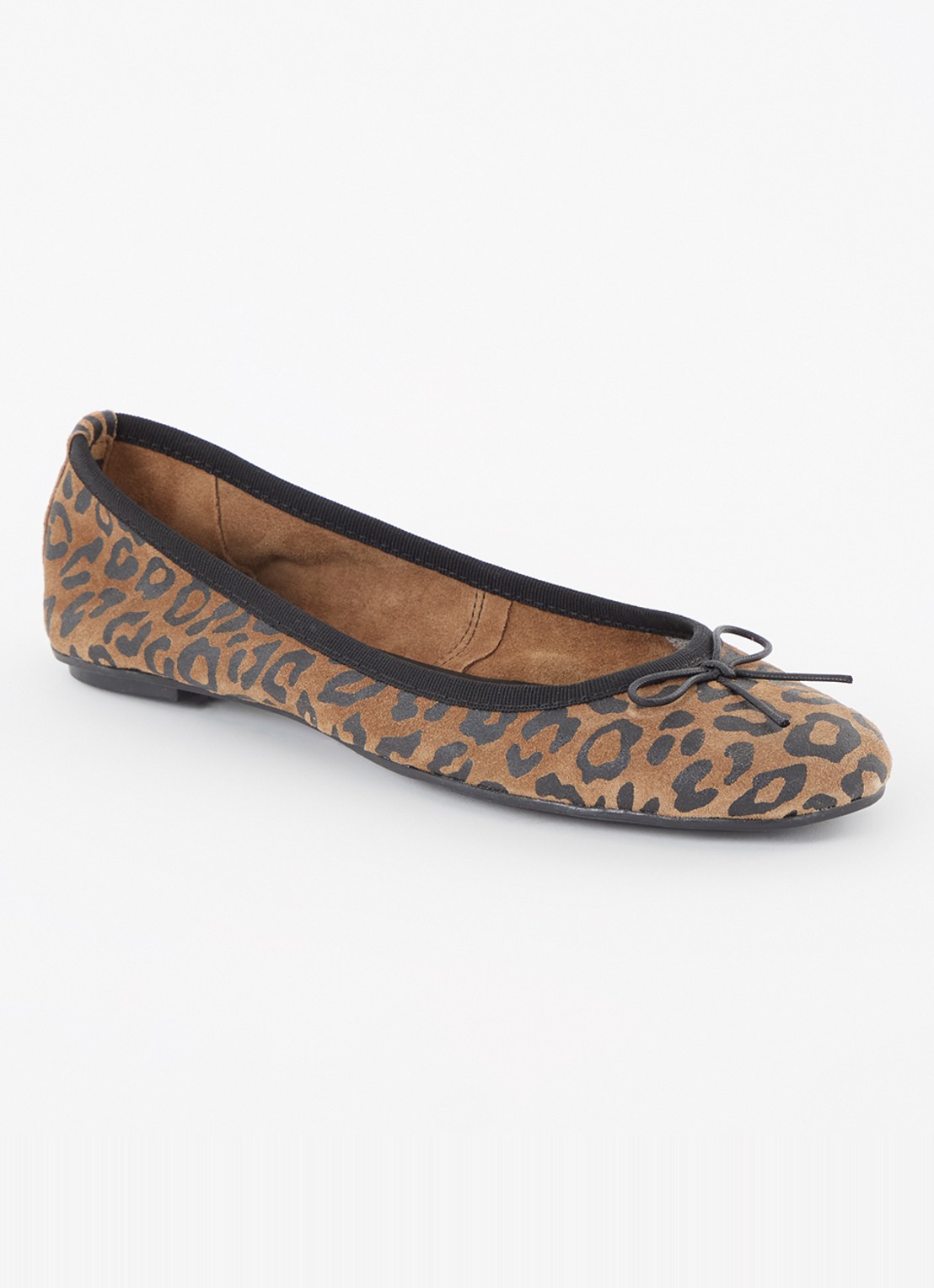 Sofie Schnoor Minna ballerina van suède met panterprint - voorkant 5 bruin