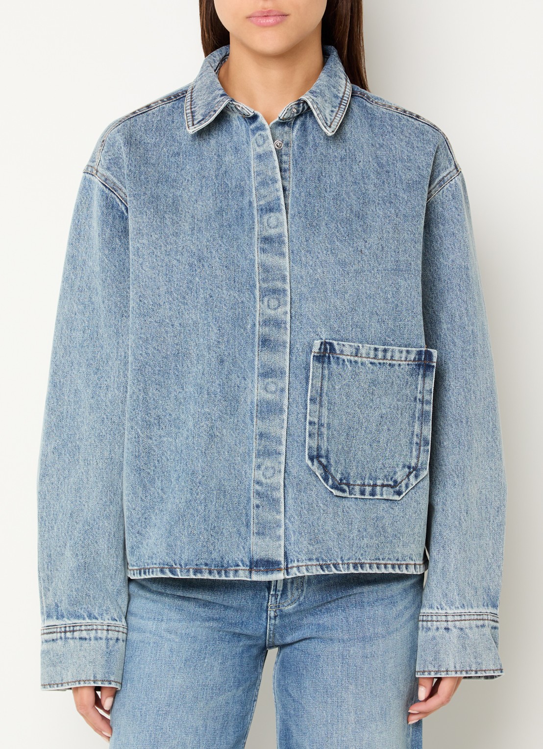 Sofie Schnoor Nashsw blouse van denim met backprint - achterkant 4 indigo