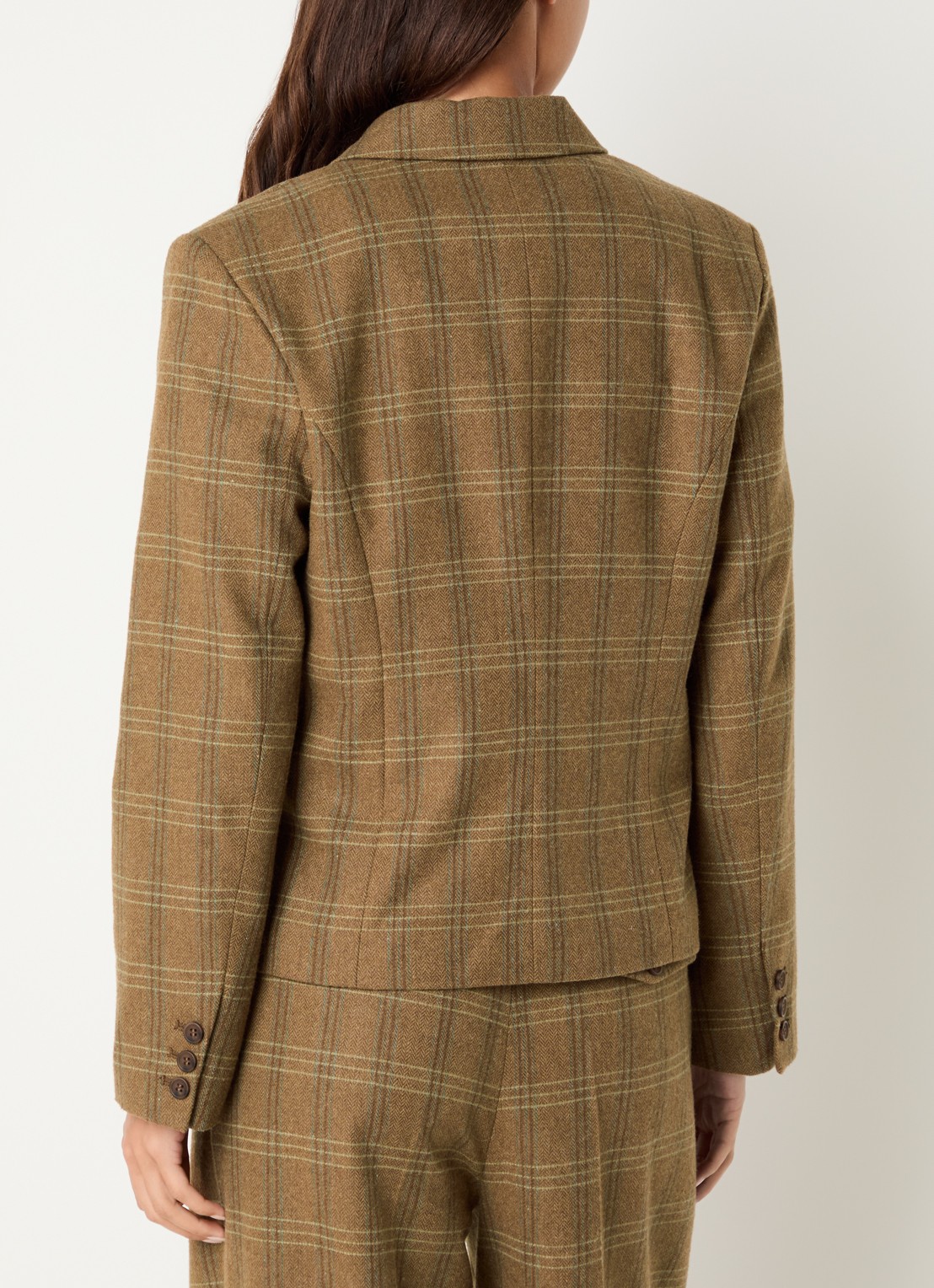 Sofie Schnoor Poppy blazer met ruitdessin en steekzakken - achterkant 4 bruin