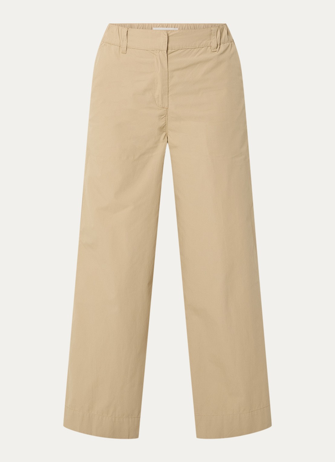 Sofie Schnoor Reine mid waist wide fit chino  - voorkant zand