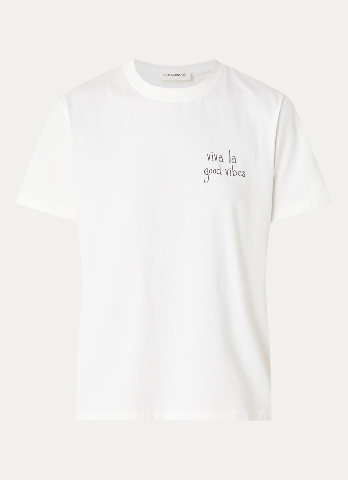 Sofie Schnoor Riversw T-shirt met front- en backprint - voorkant 2 gebroken wit