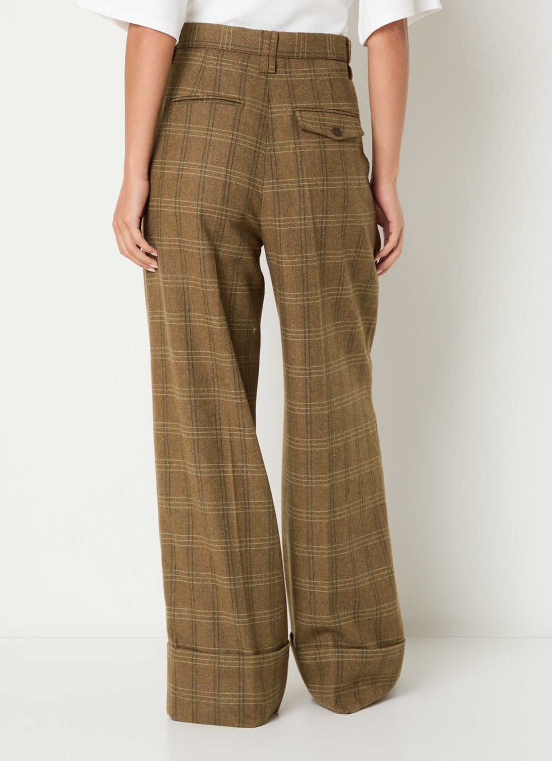 Sofie Schnoor Rosana high waist wide fit pantalon met steekzakken - achterkant 2 bruin