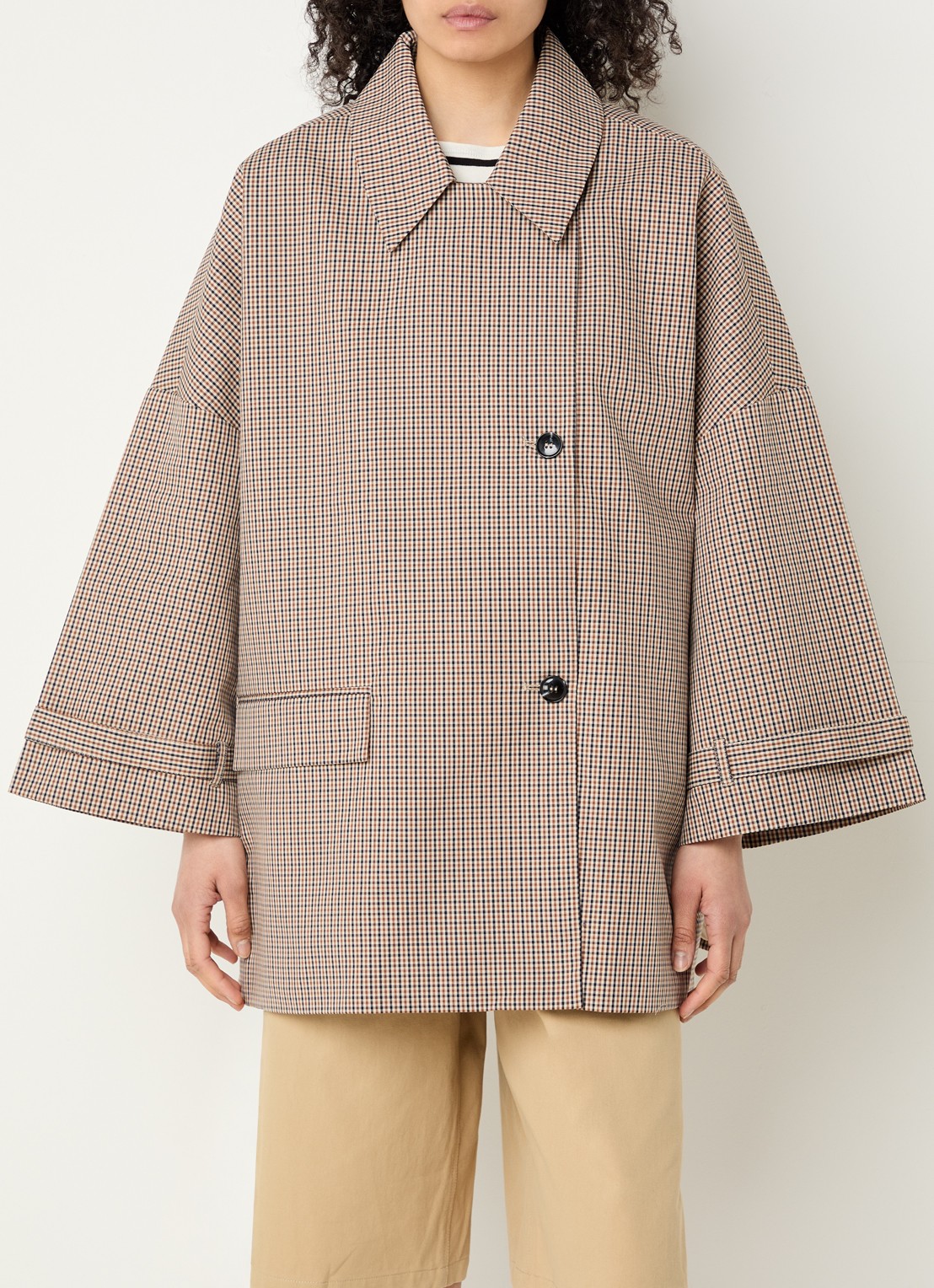 Sofie Schnoor Selina trenchcoat met ruitdessin - detail 3 bruin