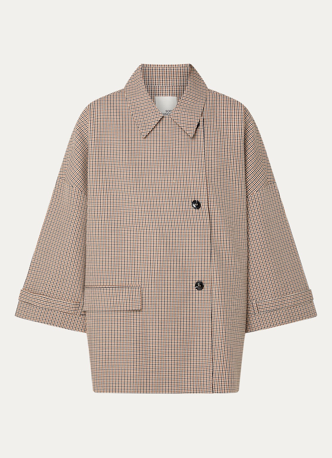 Sofie Schnoor Selina trenchcoat met ruitdessin - voorkant bruin