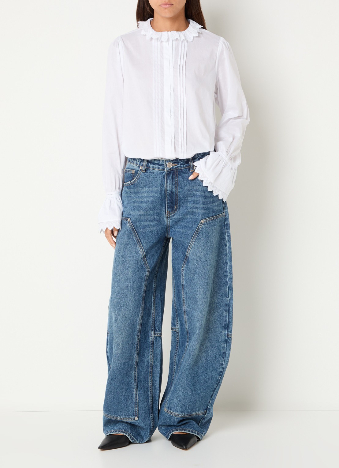Sofie Schnoor Serena oversized blouse  - voorkant 2 wit