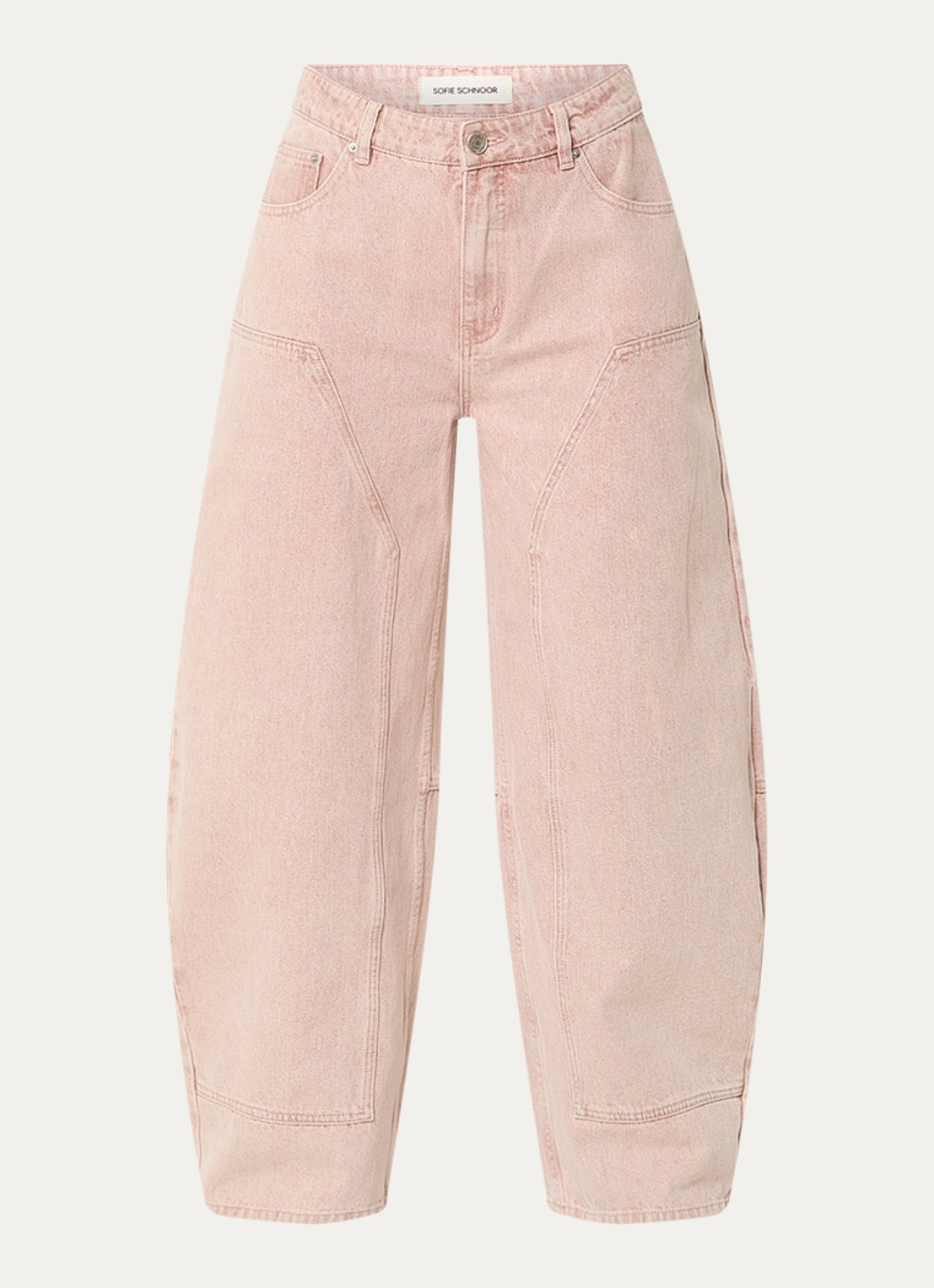 Sofie Schnoor Sonjasw mid waist baloon fit jeans met gekleurde wassing - voorkant 3 oudroze