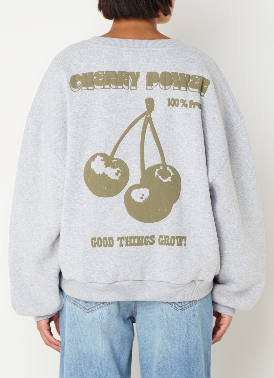 Sofie Schnoor Sweater met front- en backprint - detail grijsmele