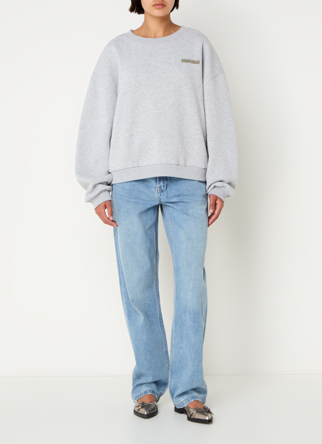 Sofie Schnoor Sweater met front- en backprint - voorkant 3 grijsmele