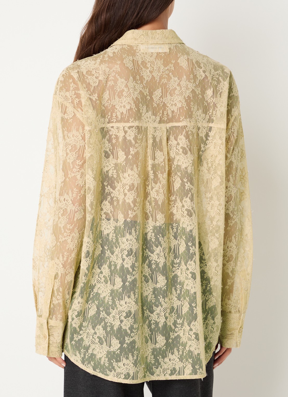Sofie Schnoor Sylvine semi-transparante oversized blouse - achterkant 3 beige