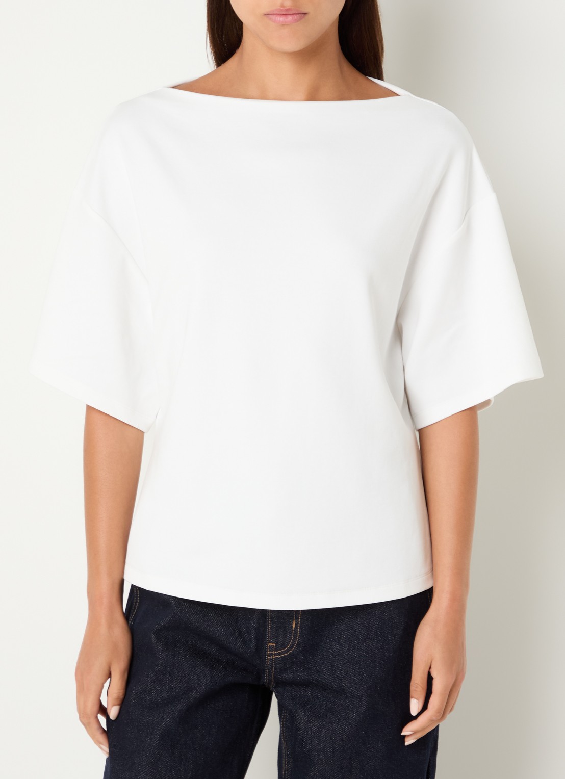 Sofie Schnoor Teasw T-shirt met boothals - detail wit