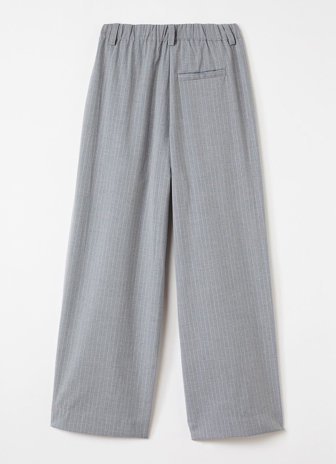 Sofie Schnoor Wide fit pantalon met krijtstreep - voorkant 3 grijs