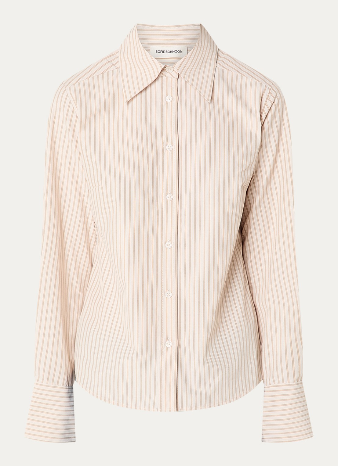 Sofie Schnoor Wilda blouse met streepprint - voorkant lichtbruin