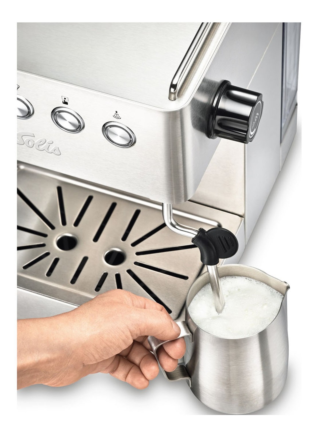 Solis Barista Gran Gusto espressomachine 1014 - detail 3 zilver
